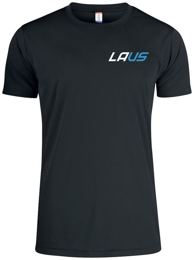 LAUS / Unisex tekninen t-paita seuran logoilla, musta